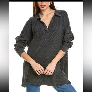 Free People We The Free Travis Polo Thermal Shirt